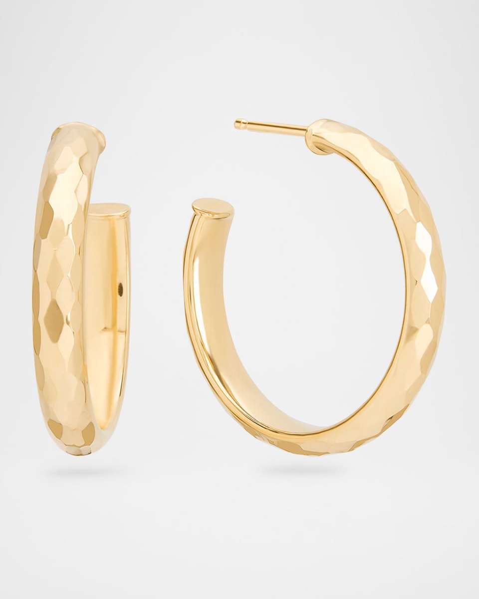 Small Disco Hollow Hoop Earrings, 25mm